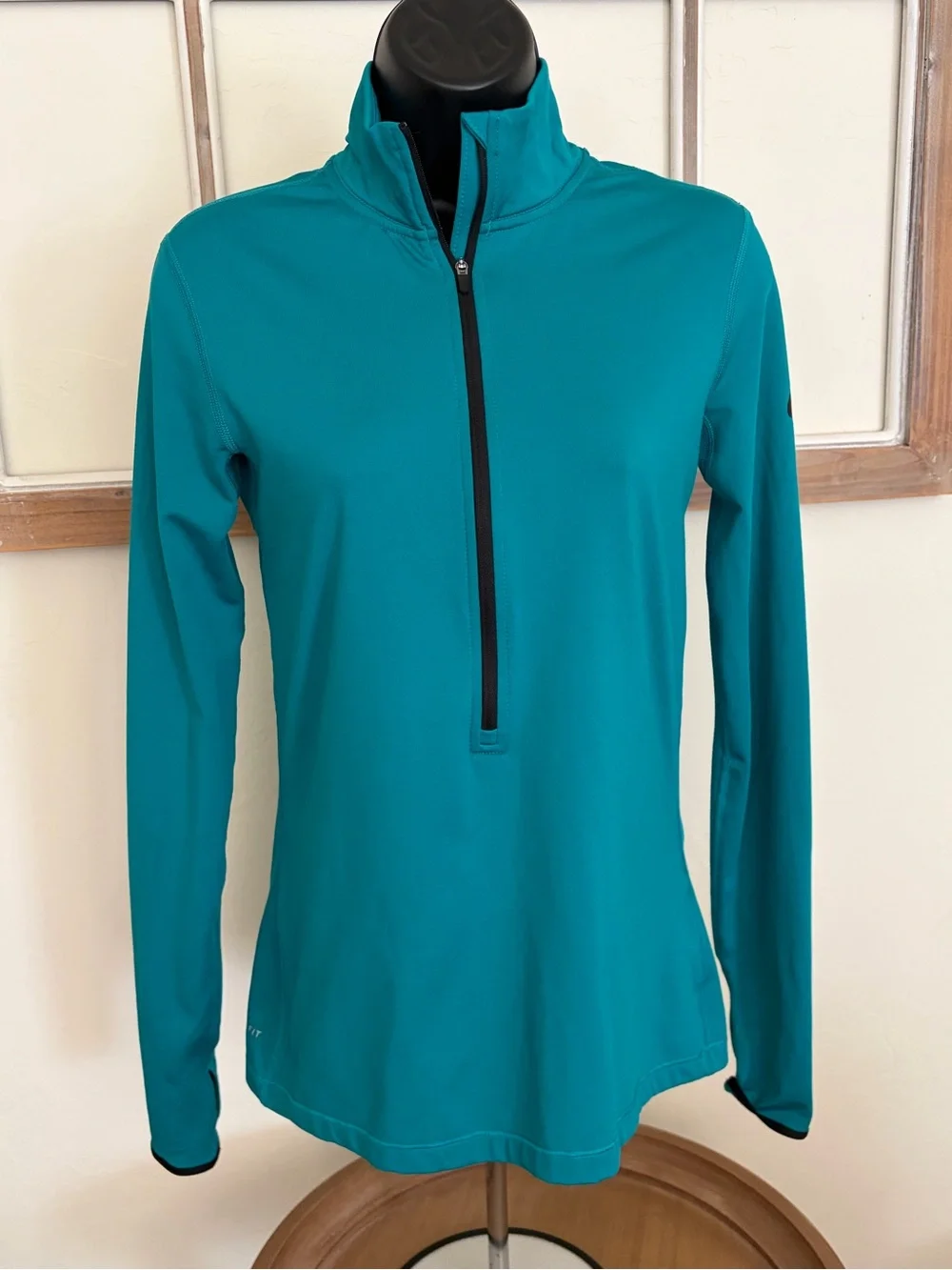 Nike Pro Dri-Fit Women’s Teal Quarter-Zip Athletic Top